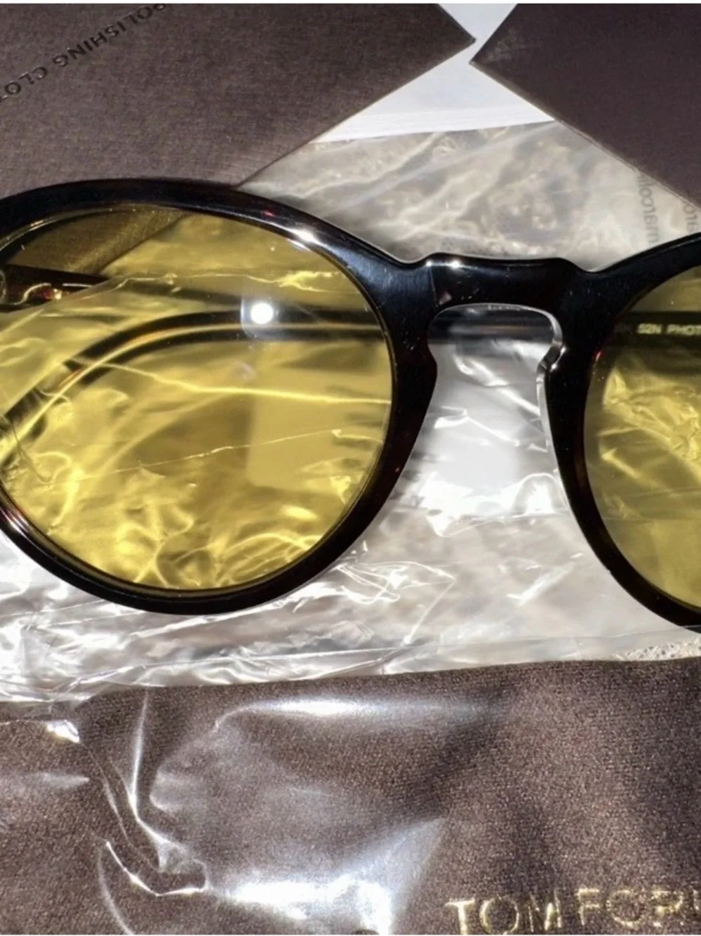 Tom Ford Tortoiseshell Frame Yellow Lens Sunglasses
